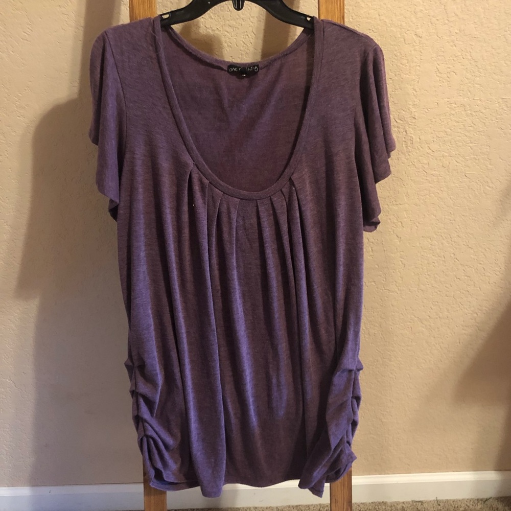 Purple scoop neck